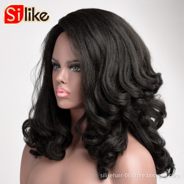 Natural Color Black Synthetic Wigs for Women High Temperature Fiber Hair Can be Cosplay hair Wholesale Cheap 20 inch Long Wavy